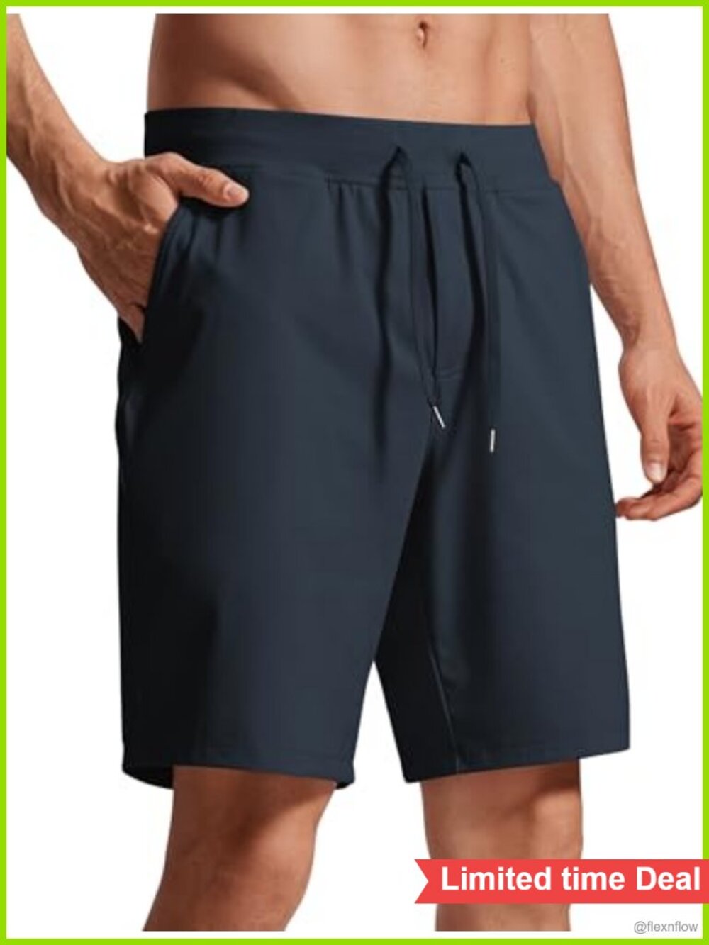 Men's Athletic Workout Shorts 9" 4-Way Stretch Zip Pocket